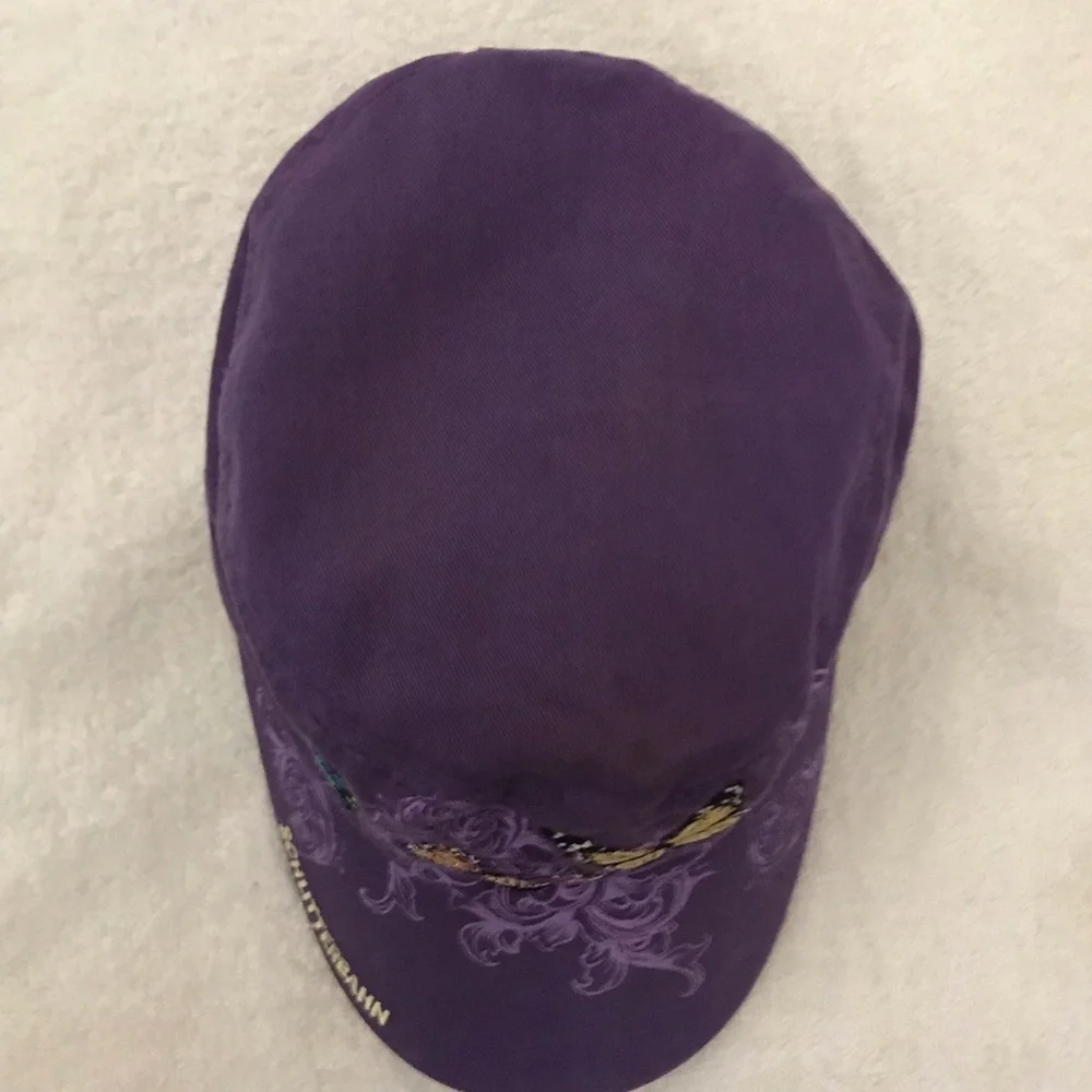 Kids Tees Adjustable Girls Purple Butterfly Cap for Schlitterbahn